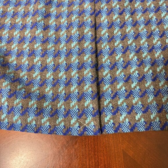 Talbots Womens Houndstooth Pencil Skirt Size 12 Wool Blend Blue & gray - Picture 5 of 9